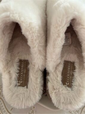 Koolaburra Cream Plush Faux-Fur Slip-On Slippers